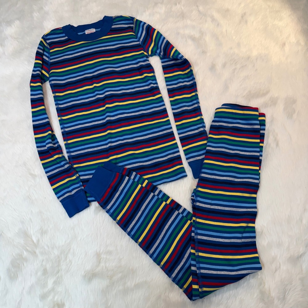 Hanna Andersson Pajama Set Kids Size 140cm 10 Striped Organic Cotton PJs